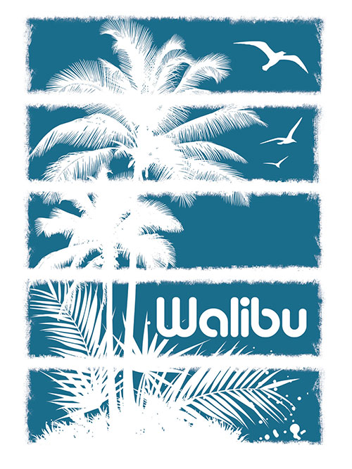Walibu Vintage Surf T-Shirt Design