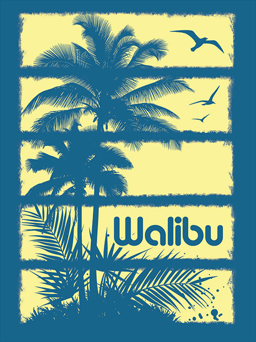 Walibu Vintage Surf T-Shirt Design