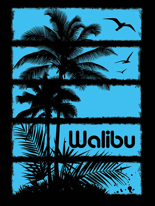 Walibu Vintage Surf T-Shirt Design Walibu Vintage Surf T-Shirt Design